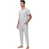 image:imageWiWi Mens Pajama Sets Viscose from Bamboo Sleepwear Short Sleeve Top and Pants Pjs Sets with Pockets Drawstring SXXLAash Grey