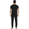 image:imageWiWi Mens Pajama Sets Viscose from Bamboo Sleepwear Short Sleeve Top and Pants Pjs Sets with Pockets Drawstring SXXLAblack