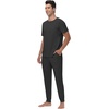 image:imageWiWi Mens Pajama Sets Viscose from Bamboo Sleepwear Short Sleeve Top and Pants Pjs Sets with Pockets Drawstring SXXLAcharcoal Heather