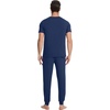 image:imageWiWi Mens Pajama Sets Viscose from Bamboo Sleepwear Short Sleeve Top and Pants Pjs Sets with Pockets Drawstring SXXLAdark Blue