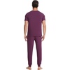 image:imageWiWi Mens Pajama Sets Viscose from Bamboo Sleepwear Short Sleeve Top and Pants Pjs Sets with Pockets Drawstring SXXLAmulberry
