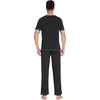 image:imageWiWi Mens Pajama Sets Viscose from Bamboo Sleepwear Short Sleeve Top and Pants Pjs Sets with Pockets Drawstring SXXLBblack