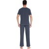 image:imageWiWi Mens Pajama Sets Viscose from Bamboo Sleepwear Short Sleeve Top and Pants Pjs Sets with Pockets Drawstring SXXLBmidnight Blue