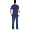image:imageWiWi Mens Pajama Sets Viscose from Bamboo Sleepwear Short Sleeve Top and Pants Pjs Sets with Pockets Drawstring SXXLBnautical Blue