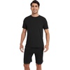 image:imageWiWi Mens Pajamas Set Short Sleeve Top and Shorts Pajama Lightweight Pjs Viscose made from Bamboo Loungewear SXXLBlack