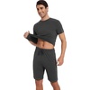 image:imageWiWi Mens Pajamas Set Short Sleeve Top and Shorts Pajama Lightweight Pjs Viscose made from Bamboo Loungewear SXXLCharcoal Heather