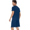 image:imageWiWi Mens Pajamas Set Short Sleeve Top and Shorts Pajama Lightweight Pjs Viscose made from Bamboo Loungewear SXXLInk Blue