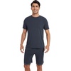 image:imageWiWi Mens Pajamas Set Short Sleeve Top and Shorts Pajama Lightweight Pjs Viscose made from Bamboo Loungewear SXXLMidnight Blue