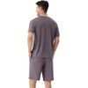 image:imageWiWi Mens Pajamas Set Short Sleeve Top and Shorts Pajama Lightweight Pjs Viscose made from Bamboo Loungewear SXXLMisty Grey