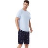 image:imageWiWi Mens Pajamas Set Short Sleeve Top and Shorts Pajama Lightweight Pjs Viscose made from Bamboo Loungewear SXXLSkiing on Navy