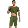 image:imageWiWi Mens Pajamas Set Soft Short Sleeve Pj Sleepwear Top and Shorts Pajama Sets LoungewearViscose from Bamboo S3XAarmy Green