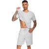 image:imageWiWi Mens Pajamas Set Soft Short Sleeve Pj Sleepwear Top and Shorts Pajama Sets LoungewearViscose from Bamboo S3XAash Grey