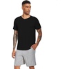 image:imageWiWi Mens Pajamas Set Soft Short Sleeve Pj Sleepwear Top and Shorts Pajama Sets LoungewearViscose from Bamboo S3XAblack  Heather Grey