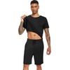 image:imageWiWi Mens Pajamas Set Soft Short Sleeve Pj Sleepwear Top and Shorts Pajama Sets LoungewearViscose from Bamboo S3XAblack