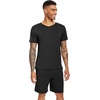 image:imageWiWi Mens Pajamas Set Soft Short Sleeve Pj Sleepwear Top and Shorts Pajama Sets LoungewearViscose from Bamboo S3XAblack