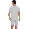 image:imageWiWi Mens Pajamas Set Soft Short Sleeve Pj Sleepwear Top and Shorts Pajama Sets LoungewearViscose from Bamboo S3XBlight Heather Grey