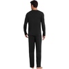 image:imageWiWi Mens Pajamas Set Viscose from Bamboo Long Sleeve Sleepwear Knit Nightwear 2 Pieces Loungewear Sets with Pants SXXLBblack