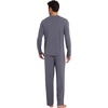 image:imageWiWi Mens Pajamas Set Viscose from Bamboo Long Sleeve Sleepwear Knit Nightwear 2 Pieces Loungewear Sets with Pants SXXLBdark Grey