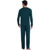 image:imageWiWi Mens Pajamas Set Viscose from Bamboo Long Sleeve Sleepwear Knit Nightwear 2 Pieces Loungewear Sets with Pants SXXLBdeep Teal