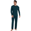 image:imageWiWi Mens Pajamas Set Viscose from Bamboo Long Sleeve Sleepwear Knit Nightwear 2 Pieces Loungewear Sets with Pants SXXLBdeep Teal