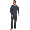 image:imageWiWi Mens Pajamas Set Viscose from Bamboo Long Sleeve Sleepwear Knit Nightwear 2 Pieces Loungewear Sets with Pants SXXLBmidnight Blue