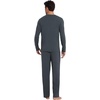 image:imageWiWi Mens Pajamas Set Viscose from Bamboo Long Sleeve Sleepwear Knit Nightwear 2 Pieces Loungewear Sets with Pants SXXLBmidnight Blue
