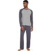 image:imageWiWi Mens Pajamas Set Viscose from Bamboo Long Sleeve Sleepwear Knit Nightwear 2 Pieces Loungewear Sets with Pants SXXLDark Grey