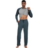 image:imageWiWi Mens Pajamas Set Viscose from Bamboo Long Sleeve Sleepwear Knit Nightwear 2 Pieces Loungewear Sets with Pants SXXLGrayish Blue