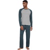 image:imageWiWi Mens Pajamas Set Viscose from Bamboo Long Sleeve Sleepwear Knit Nightwear 2 Pieces Loungewear Sets with Pants SXXLGrayish Blue