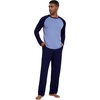 image:imageWiWi Mens Pajamas Set Viscose from Bamboo Long Sleeve Sleepwear Knit Nightwear 2 Pieces Loungewear Sets with Pants SXXLNavy