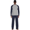 image:imageWiWi Mens Pajamas Set Viscose from Bamboo Long Sleeve Sleepwear Knit Nightwear 2 Pieces Loungewear Sets with Pants SXXLNavy Blue