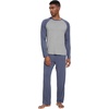 image:imageWiWi Mens Pajamas Set Viscose from Bamboo Long Sleeve Sleepwear Knit Nightwear 2 Pieces Loungewear Sets with Pants SXXLVintage Indigo