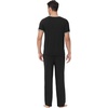 image:imageWiWi Mens Pajamas Set Viscose from Bamboo Short Sleeve Sleepwear Knit Nightwear 2 Pieces Loungewear Sets SXXLBlack