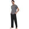 image:imageWiWi Mens Pajamas Set Viscose from Bamboo Short Sleeve Sleepwear Knit Nightwear 2 Pieces Loungewear Sets SXXLDark Heather Grey