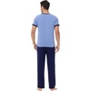 image:imageWiWi Mens Pajamas Set Viscose from Bamboo Short Sleeve Sleepwear Knit Nightwear 2 Pieces Loungewear Sets SXXLFog Blue