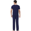 image:imageWiWi Mens Pajamas Set Viscose from Bamboo Short Sleeve Sleepwear Knit Nightwear 2 Pieces Loungewear Sets SXXLNavy