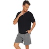 image:imageWiWi Mens Pajamas Set Viscose from Bamboo Short Sleeve Top amp Pajama Shorts Sleepwear Soft Loungewear with Pockets SXXLBblackDark Heather Grey