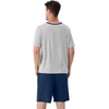 image:imageWiWi Mens Pajamas Set Viscose from Bamboo Short Sleeve Top amp Pajama Shorts Sleepwear Soft Loungewear with Pockets SXXLBlight Heather GreyDeep Blue