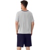 image:imageWiWi Mens Pajamas Set Viscose from Bamboo Short Sleeve Top amp Pajama Shorts Sleepwear Soft Loungewear with Pockets SXXLBlight Heather GreyNavy