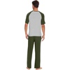 image:imageWiWi Mens Short Sleeve Pajamas Set Sleepwear Casual Soft Sleep Sets with Pockets Loungewear Viscose from Bamboo SXXLAarmy GreenLight Heather Grey