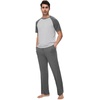 image:imageWiWi Mens Short Sleeve Pajamas Set Sleepwear Casual Soft Sleep Sets with Pockets Loungewear Viscose from Bamboo SXXLAdark Heather Grey