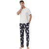 image:imageWiWi Mens Short Sleeve Pajamas Set Sleepwear Casual Soft Sleep Sets with Pockets Loungewear Viscose from Bamboo SXXLAdog