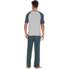 image:imageWiWi Mens Short Sleeve Pajamas Set Sleepwear Casual Soft Sleep Sets with Pockets Loungewear Viscose from Bamboo SXXLAgrayish BlueLight Heather Grey