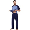 image:imageWiWi Mens Short Sleeve Pajamas Set Sleepwear Casual Soft Sleep Sets with Pockets Loungewear Viscose from Bamboo SXXLAnavy