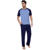 image:imageWiWi Mens Short Sleeve Pajamas Set Sleepwear Casual Soft Sleep Sets with Pockets Loungewear Viscose from Bamboo SXXLAnavy