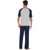 image:imageWiWi Mens Short Sleeve Pajamas Set Sleepwear Casual Soft Sleep Sets with Pockets Loungewear Viscose from Bamboo SXXLAnavy Blue