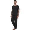 image:imageWiWi Mens Short Sleeve Pajamas Set Sleepwear Casual Soft Sleep Sets with Pockets Loungewear Viscose from Bamboo SXXLBblack