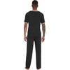image:imageWiWi Mens Short Sleeve Pajamas Set Sleepwear Casual Soft Sleep Sets with Pockets Loungewear Viscose from Bamboo SXXLBblack
