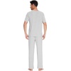 image:imageWiWi Mens Short Sleeve Pajamas Set Sleepwear Casual Soft Sleep Sets with Pockets Loungewear Viscose from Bamboo SXXLCash Grey