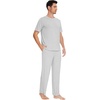 image:imageWiWi Mens Short Sleeve Pajamas Set Sleepwear Casual Soft Sleep Sets with Pockets Loungewear Viscose from Bamboo SXXLCash Grey